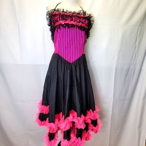 A.Chatila halter costume dress Can Can Whisky girl Burlesque ruffles